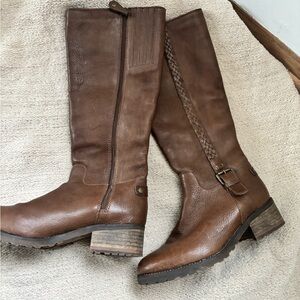 Brown Leather Knee-High Boots